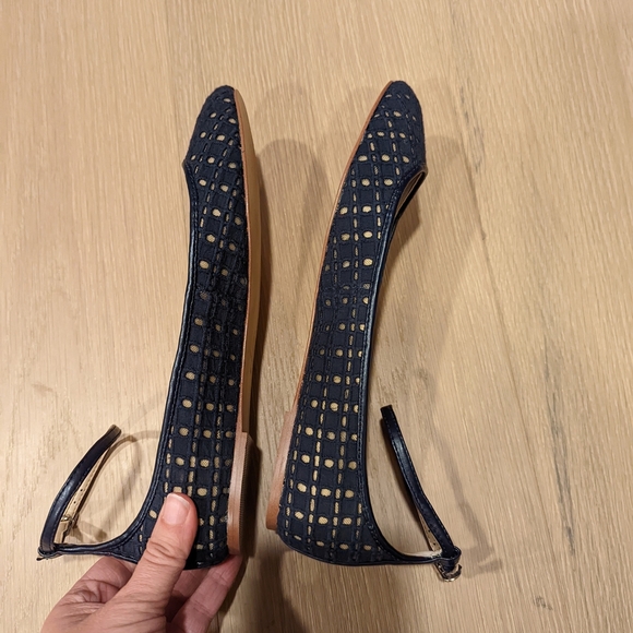 Ann Taylor Blue Ballet Flats with Ankle Straps - Picture 2 of 8
